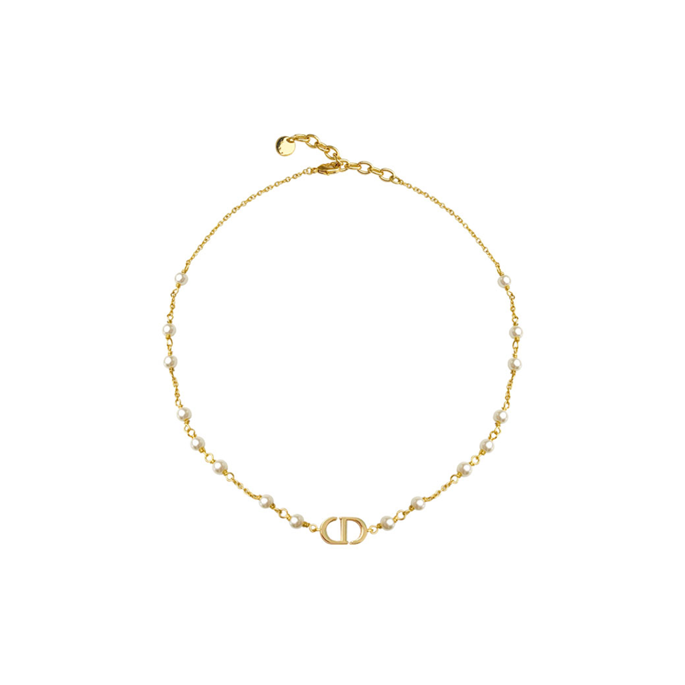 DIOR PETIT CD PEARL GOLD NECKLACE B1890WOMRS_D307